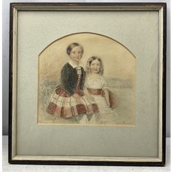 Sydney Buck (British fl.1839-1850): Children of Charles Matthew & Frances Elizabeth Harrison, pair watercolours signed and dated 1842 & 1847, 25cm x 26cm (2) (one unframed)