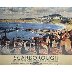 After Gyrth Russell (British/Canadian 1892-1970): ‘Scarborough from Castle Dykes’, reproduction British Railways poster 97cm x 120cm