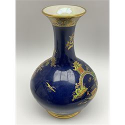 Carlton Ware narrow neck vase pattern number 2728 H16.5cm