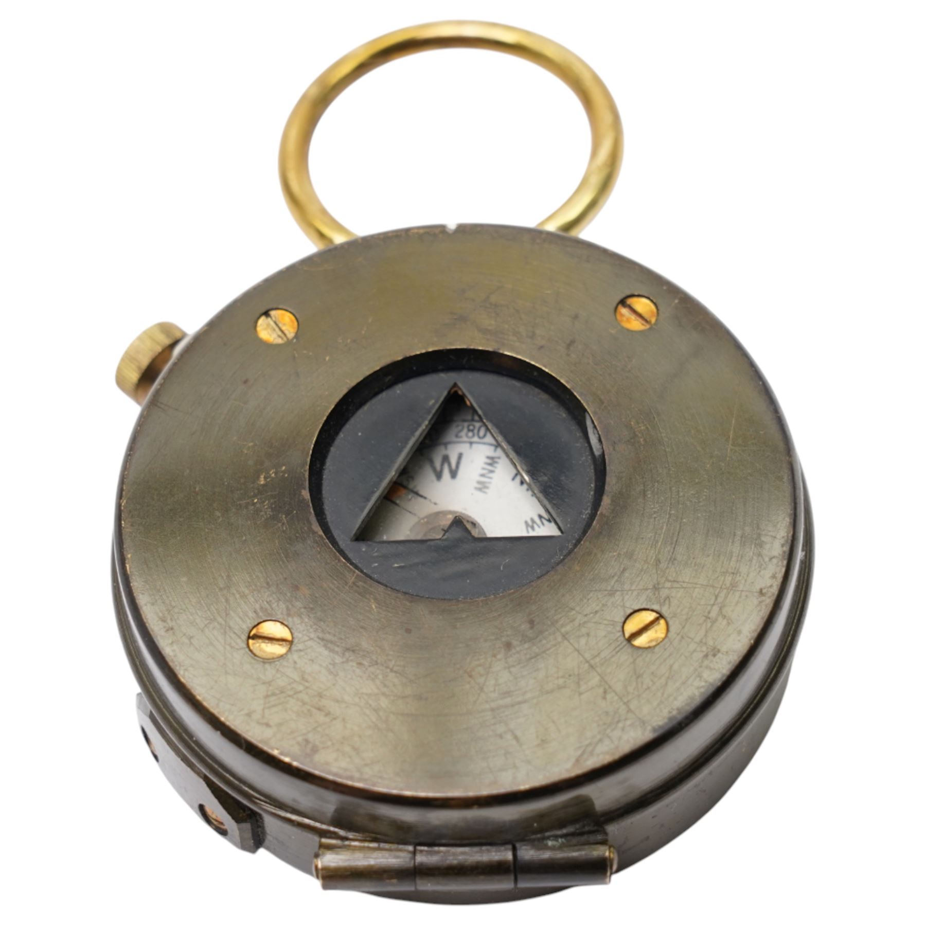 WW1 Mirror Compass by S Mordan & Co No.7063 dated 1918 with instruction book 