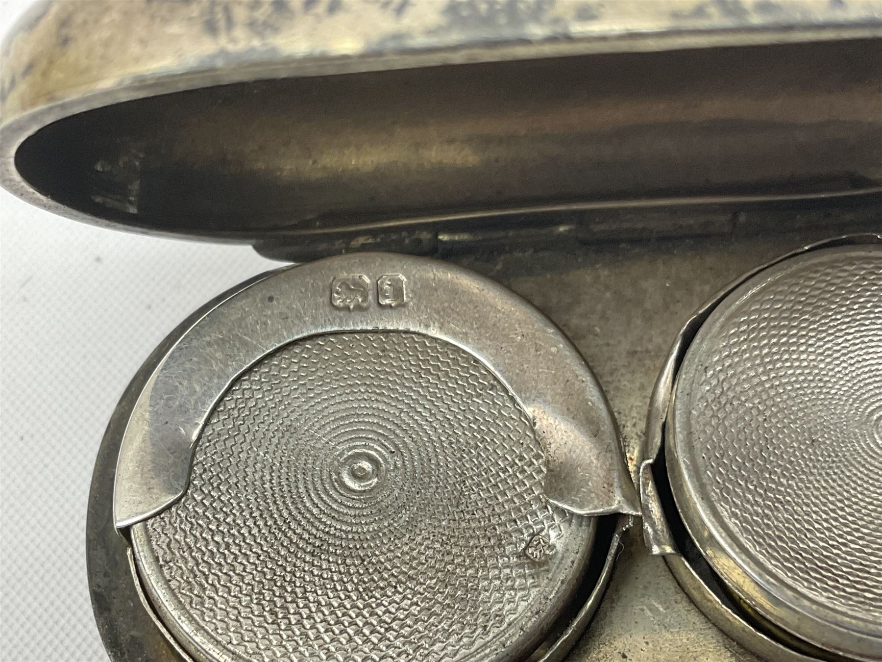 Early 20th century silver card case, of plain rectangular form, hallmarked Birmingham 1912, together with an Edwardian silver sovereign case, approximate weight 64.3 grams