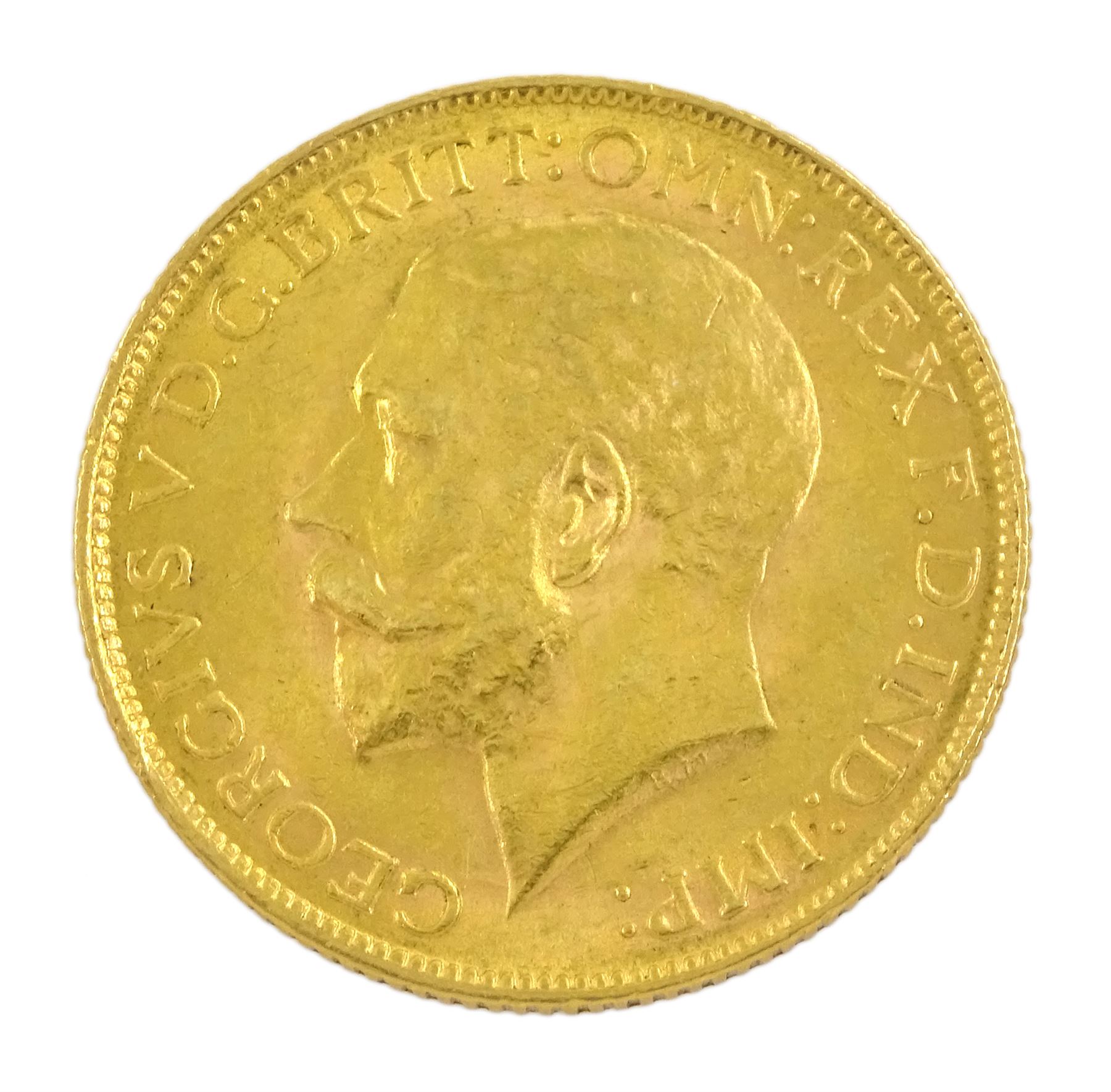 King George V 1927 gold full sovereign coin, Pretoria mint