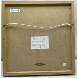 David Baumforth (British 1945-): 'Moorland Path above Hutton le Hole', mixed media signed with monogram, original title label verso 24cm x 24cm  