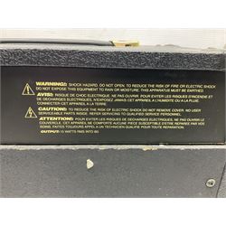 Aria Sinsonido mahogany electric travel guitar, serial no.0502385 L86cm; in original gig bag with earphones and GM11 Minituner; together with Fender Sidekick Reverb 25 amplifier and Marshall MG Series 15DFX amplifier (3)