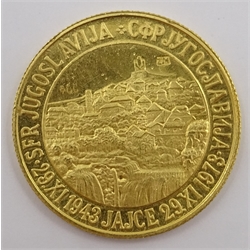  Yugoslavia 1973 gold medallion, commemorating Josip Broz Tito's term as Marshall of Yugoslavia, approximately 5.12 grams  