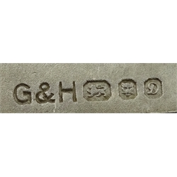 Silver snuff box by Adie & Lovekin Ltd, Birmingham 1920, Victorian silver anchor link T bar chain with clip by E Whitehouse & Son, Birmingham 1896,   silver case with interior organiser, silver cheroot holder, pendant, silver tapering chain chain etc, all hallmarked or tested