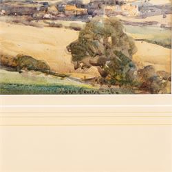 Owen Bowen (Staithes Group 1873-1967): Robin Hood's Bay and Fylingthorpe from Raw, watercolour signed and dated '26, 26cm x 36cm