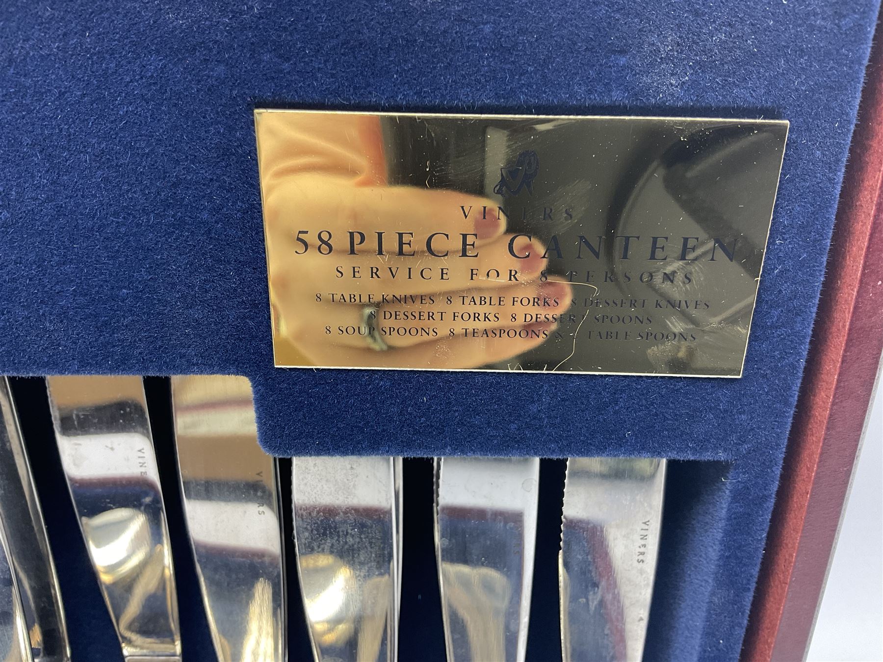 Viners 'The Parish Collection' 58 piece canteen of silver-plated cutlery in wood case