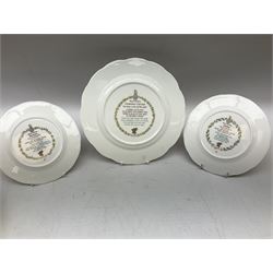 Royal Doulton Brambly Hedge plates comprising Crabapple Cottage, Spring and Summer, together with Royal Doulton Bunnykins nursery plate, bowl, cup etc