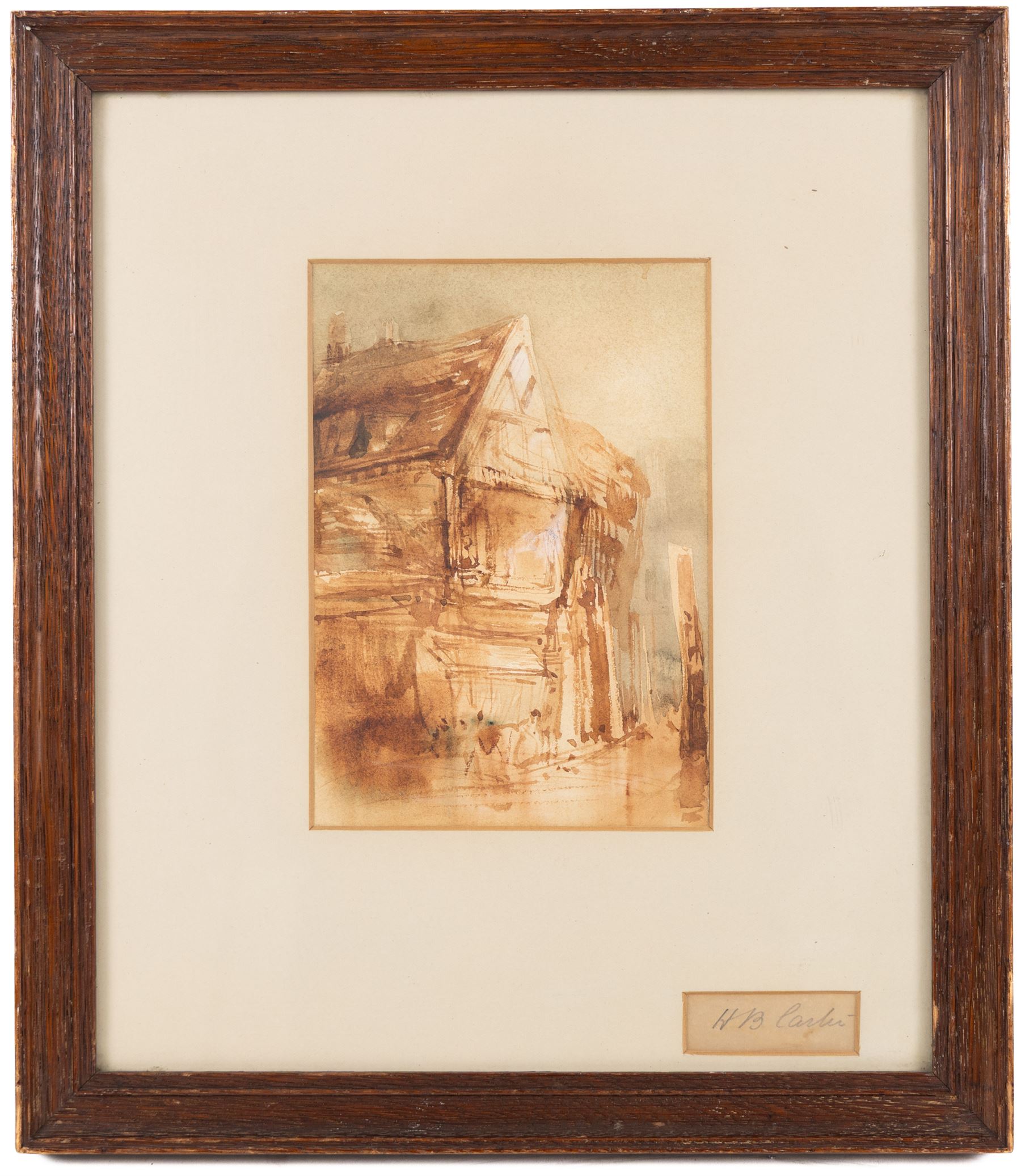 Henry Barlow Carter (British 1803-1867): 'Old Houses - York', pair watercolours signed, one titled 16cm x 11cm (2)
