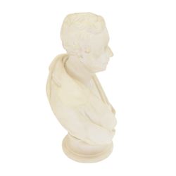 Two Parian busts, the first example of G.P. Bidder, marked W.Wyon to the back, the other of Professor John Wilson, H30cm