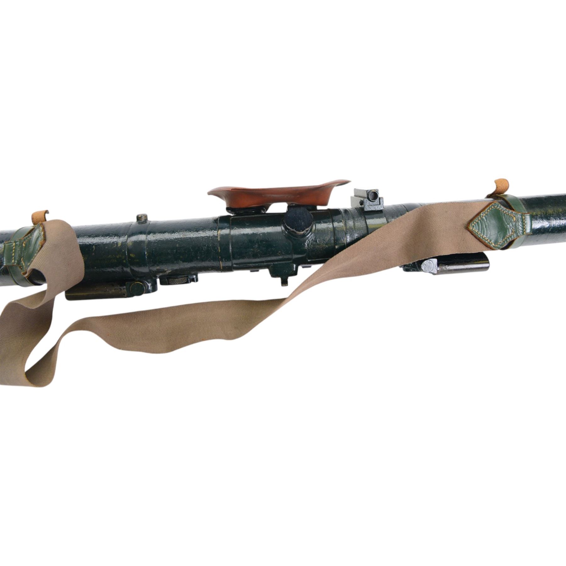 Barr & Stroud military issue type FT27 range finder no. 1009 dated 1916 stamped with broad arrow, in metal case, together with gun sights including ZRAK ON-59, MK II telescopic bearing, MK II telescope elevation and two tripods