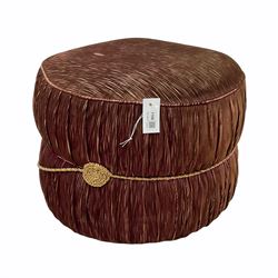 Early 20th century upholstered pouffe footstool
