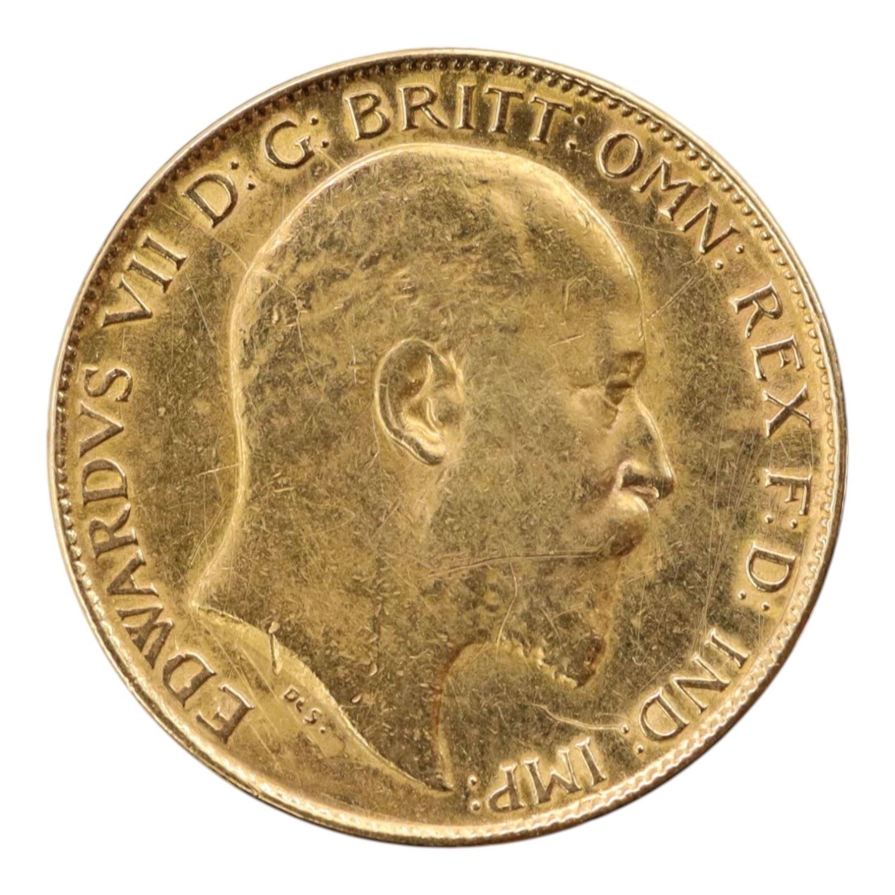 King Edward VII 1908 gold half sovereign coin
