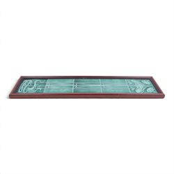 Set of Maw & Co tiles, The Four Seasons: Art Nouveau in style and a similar framed set of five green tiles