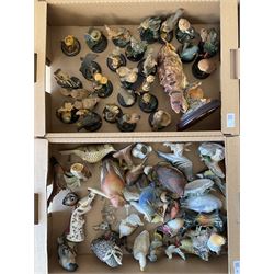 Assorted bird figures to include ‘The Country Bird Collection’ models, Minton ‘Flights of Fancy Marua’, Lladro, Spode model of a thrush upon a branch, etc in three boxes