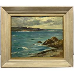 Owen Bowen (Staithes Group 1873-1967): 'On the Solway Firth from the Cudbrightshire [sic] Coast', oil on canvas signed, original title label verso 39cm x 49cm 
Provenance: by direct descent through the artist's family, never previously been on the market
