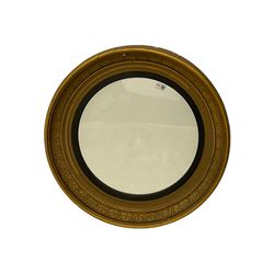 Late 19th century circular convex wall mirror, in gilt frame