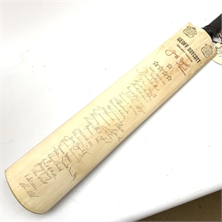  Caerulea Geoff Boycott full size cricket bat signed to the front by the 1973 West Indies and England teams including Clive Lloyd, Alvin Kallicharran, Gary Sobers, Ray Illingworth, Geoff Boycott, Tony Greig, Alan Knott etc, the reverse signed by the Yorkshire and Lancashire teams  