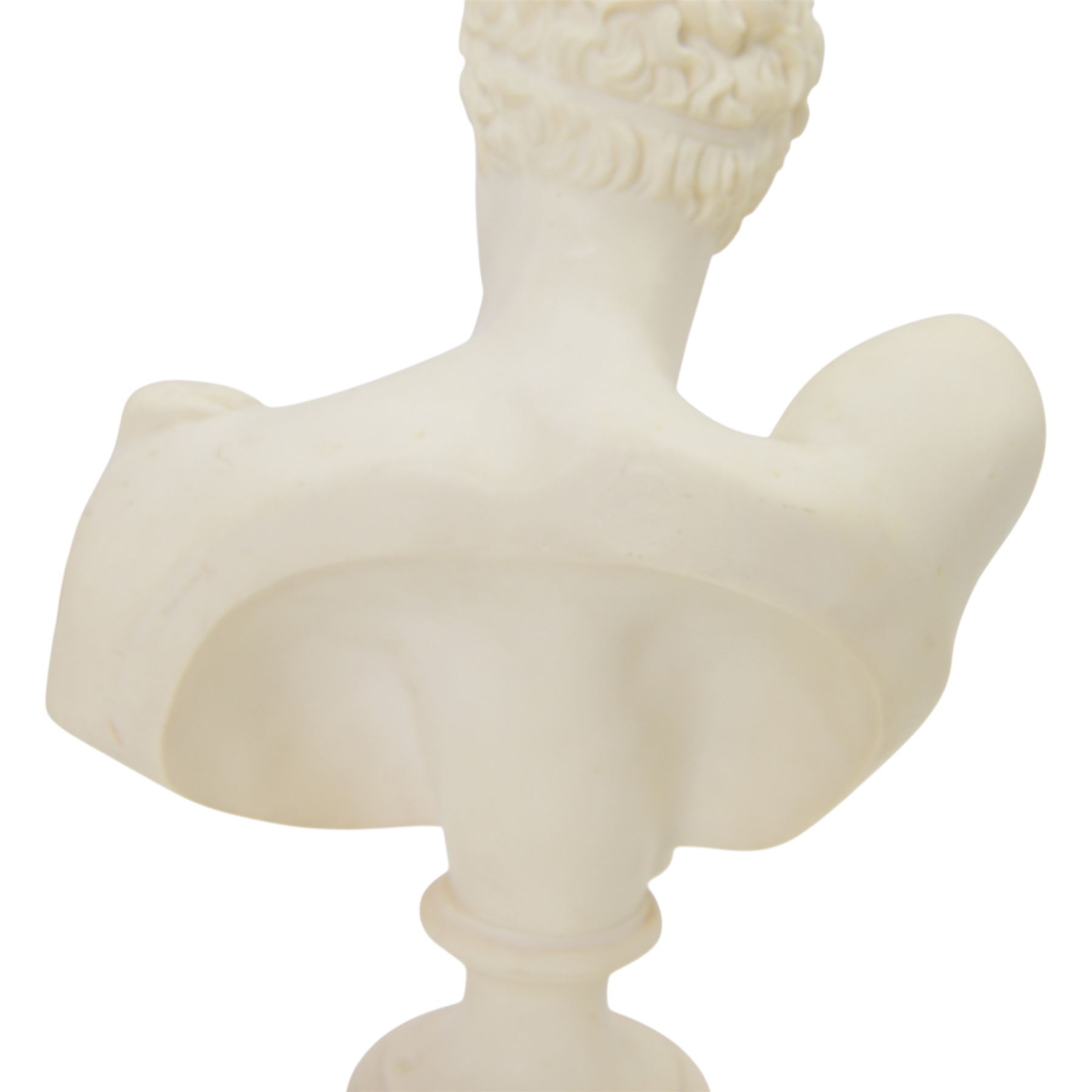 Two composite busts, the first example Apollo Belvedere, signed Diogenes, the second bust of Hermes, signed Pegasus, H32cm