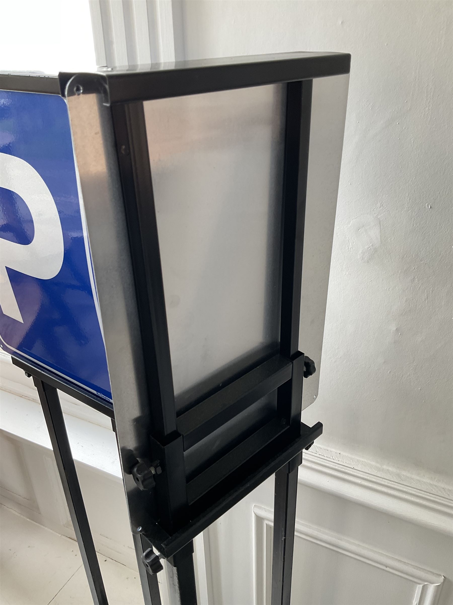 Two parking signs and display board- LOT SUBJECT TO VAT ON THE HAMMER PRICE - To be collected by appointment from The Ambassador Hotel, 36-38 Esplanade, Scarborough YO11 2AY. ALL GOODS MUST BE REMOVED BY WEDNESDAY 15TH JUNE.