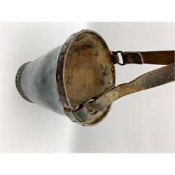 Victorian leather fire bucket with riveted detail and leather carry handle, not including handle H29cm D27.5cm