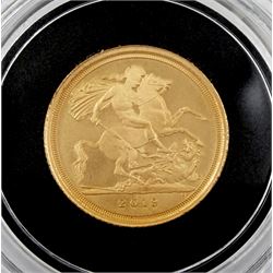 Queen Elizabeth II 2019 gold proof quarter sovereign coin, cased with certificate