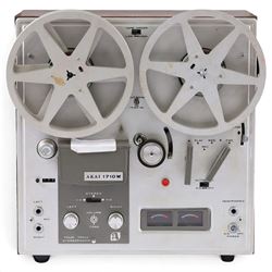 Akai 1710W reel to reel tape deck, with a pair of Kenwood KL-3030D speakers