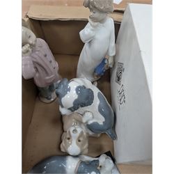 Lladro figure Sweet Dreams, boxed, together with two further Lladro figures and five Nao figures, some boxed