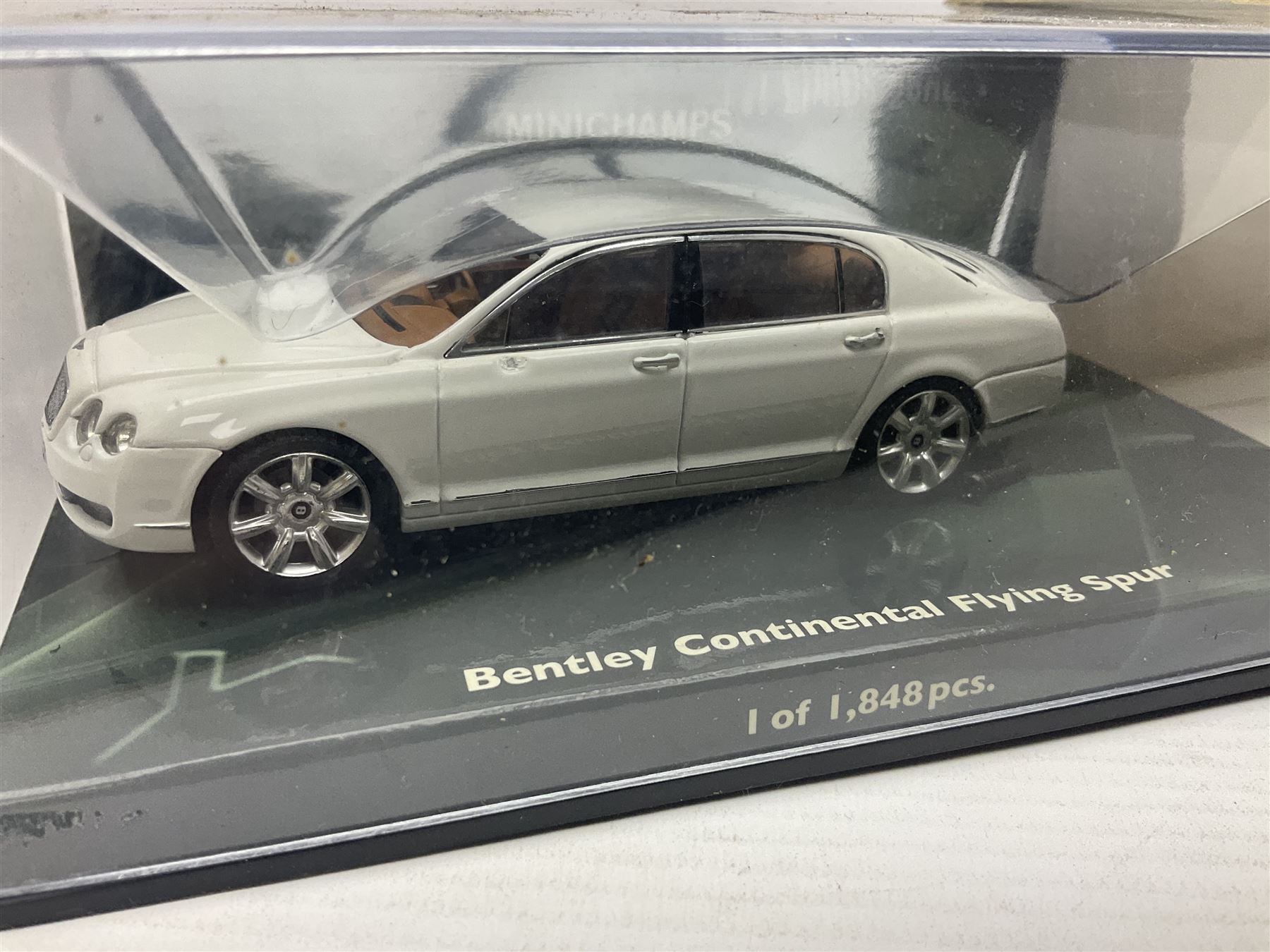 Nine Paul's Model Art 'Minichamps' 1:43 scale die-cast models - six boxed Bentleys and two unboxed Bentleys; and a Bedford estate van (9)