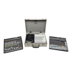 Meridian stage pro AS802ADC mixer, housed in a hard case, Xenyx X1222USB mixer and a Citronic CSL-10 mixing console, boxed (3)
