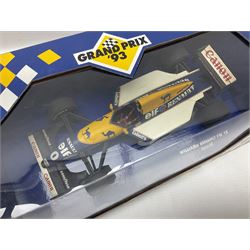 Three Paul's Model Art 1:18 scale die-cast racing cars - Grand Prix Williams Renault FW16 D. Hill; Heinz-Harald Frentzen Edition Sauber Ford C15; and Grand Prix '93 Williams Renault FW15 Damon Hill; together with Heinz-Harald Frentzen Edition Williams Renault 1997; all boxed (4)