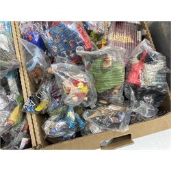 Large quantity of Mcdonalds toys to include Mario in three boxes