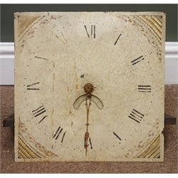  19th century 30 hour longcase clock movement with 12in square painted dial  