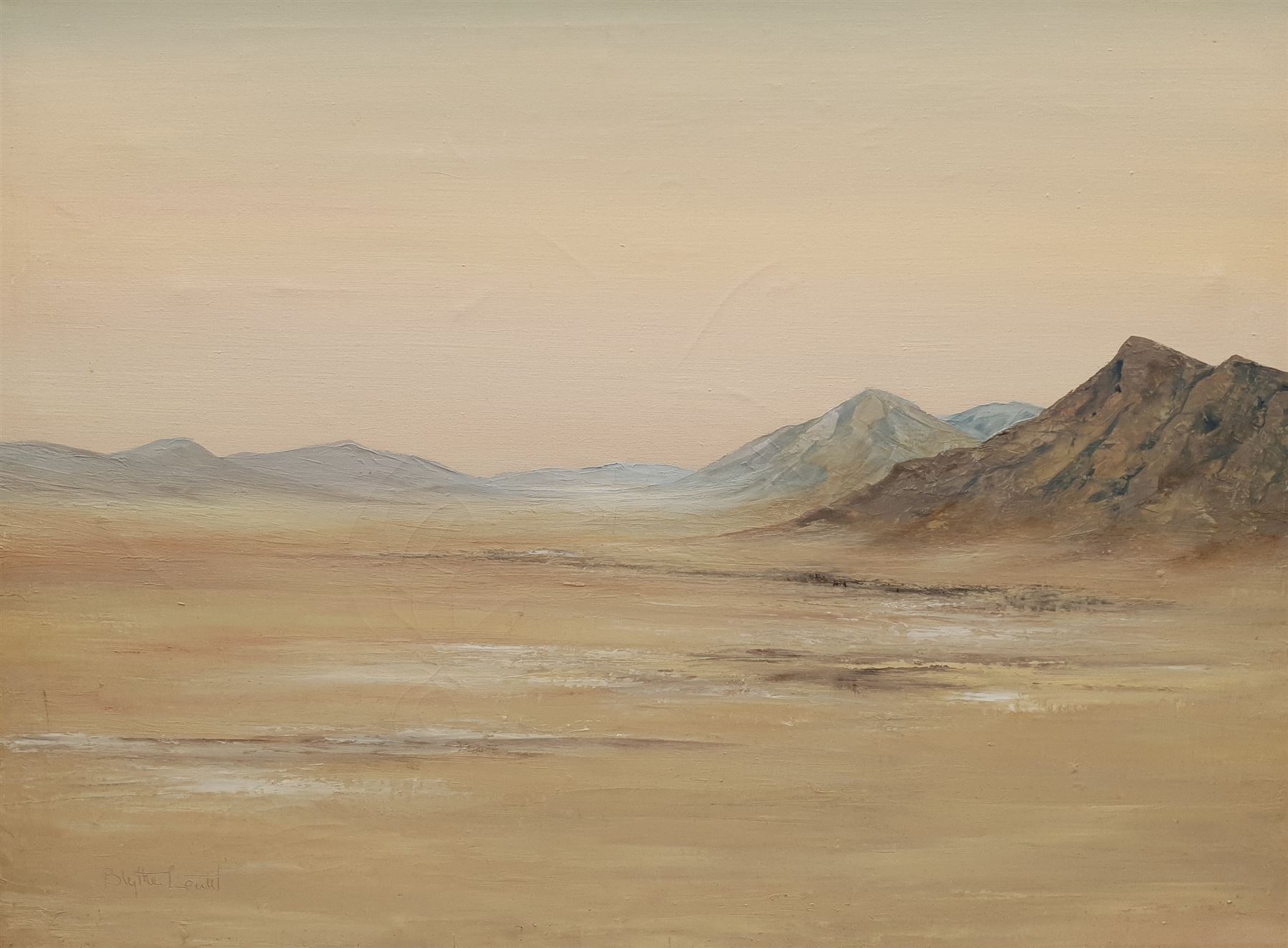 Blythe Loutit (South African 1940-2005): Expansive Mountainous Landscape, oil on canvas signed 74cm x 99cm