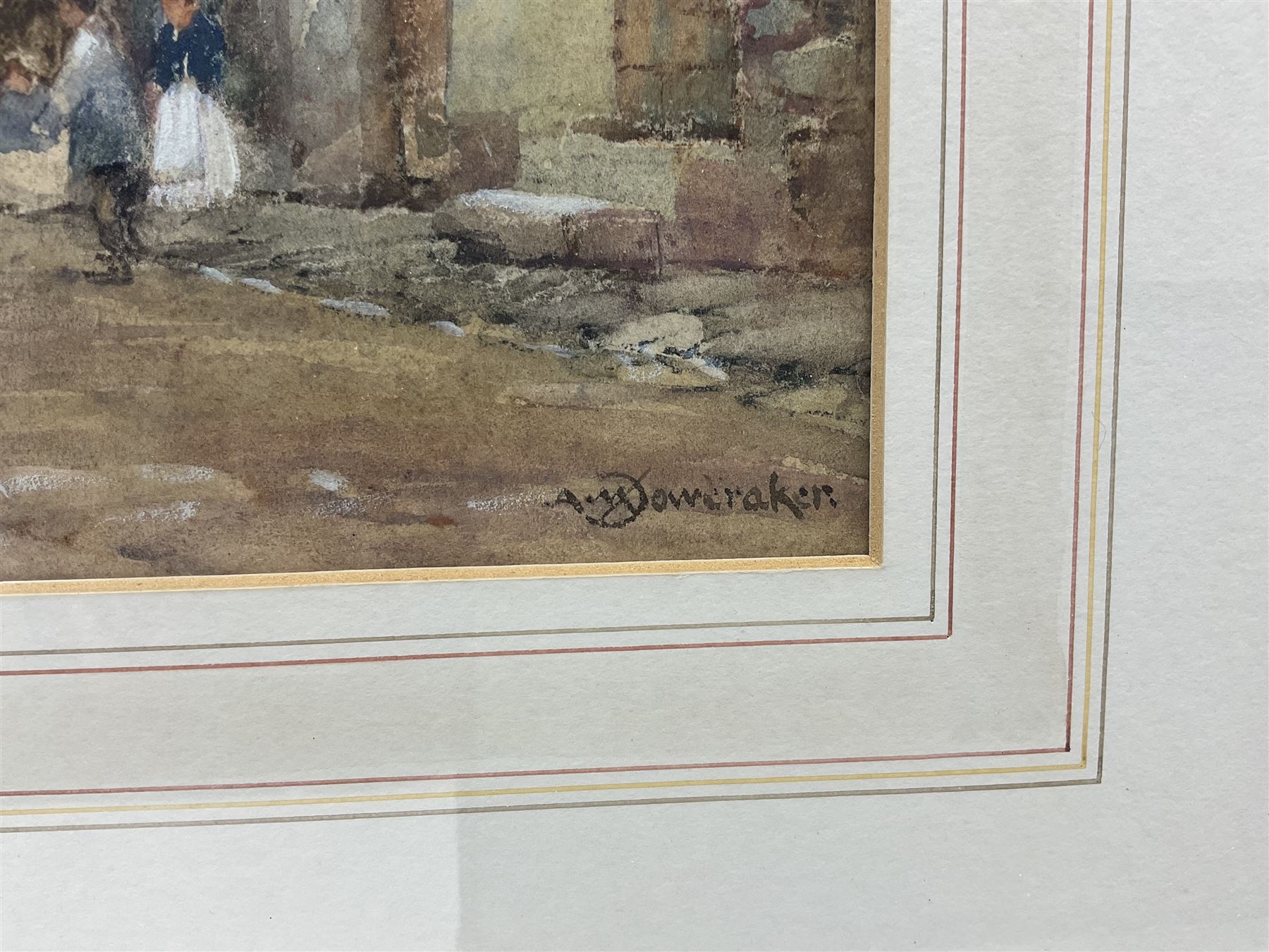 Albert Moulton Foweraker (British 1873-1942): A Continental Town Square, watercolour heightened in white signed 22cm x 27cm