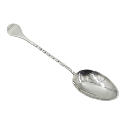  Robert Welch silver serving spoon, twisted handle and beaten bowl, London 1987, approx 5oz  