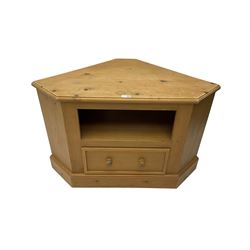Solid pine corner tv stand
