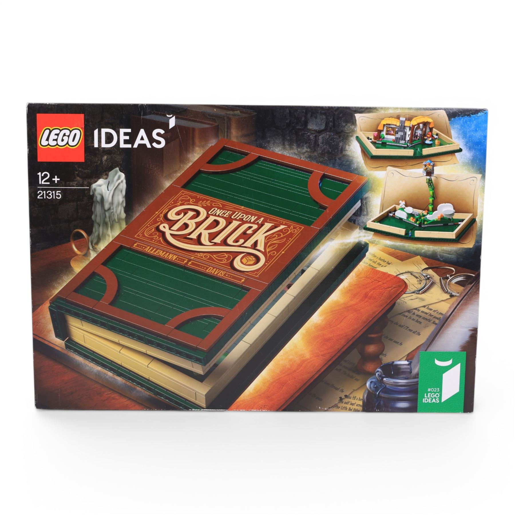 Two Lego Ideas sets, comprising Pop Up Book no. 21315 and Ship in a Bottle no. 21313, both boxes