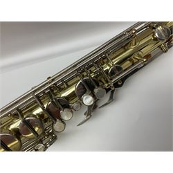 Czechoslovakian Corton tenor saxophone, probably 1970s/80s, serial no.132621; in fitted carrying case with crook and two mouthpieces