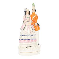 Rare Staffordshire figure group, Princess Helena and Prince Christian of Schleswig-Holstei...