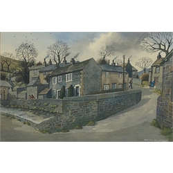 William (Bill) Kirby (Northern British 1934-2019): Dales Village, watercolour signed 33cm x 52cm