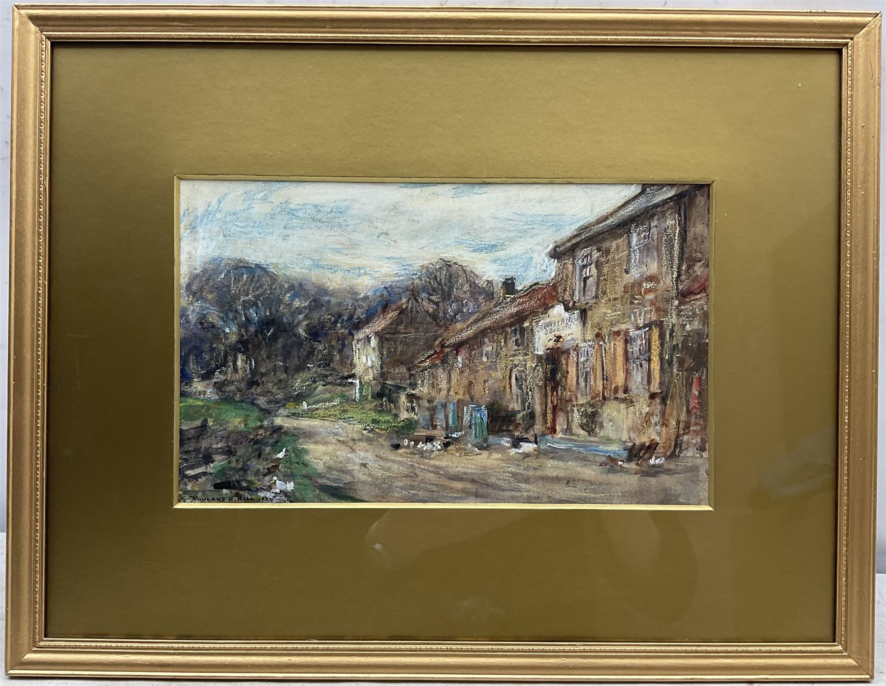 Rowland Henry Hill (Staithes Group 1873-1952): 'The Ellerby Hotel', watercolour and pastel signed and dated 1924, 17cm x 28cm