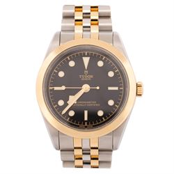 Tudor Black Bay One gentleman's stainless steel and gold automatic chronometer wristwatch,...