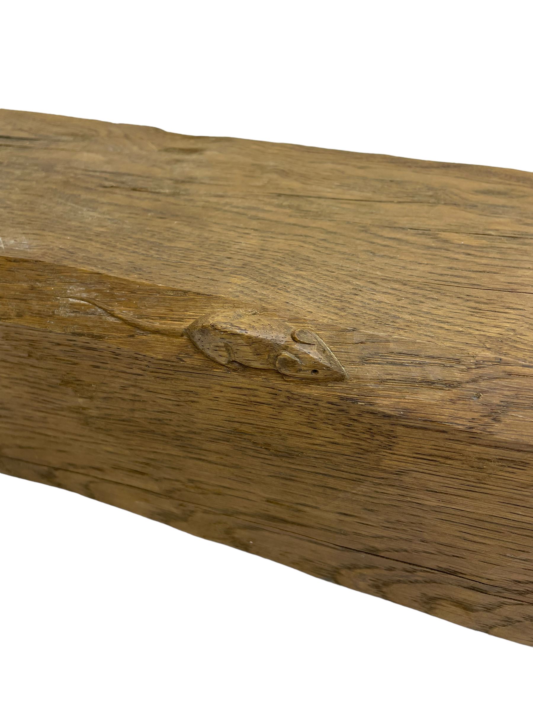 Mouseman - mid-20th century adzed oak lintel or mantle piece, directly from a house in the parish of Kilburn, by the workshop of Robert Thompson, Kilburn