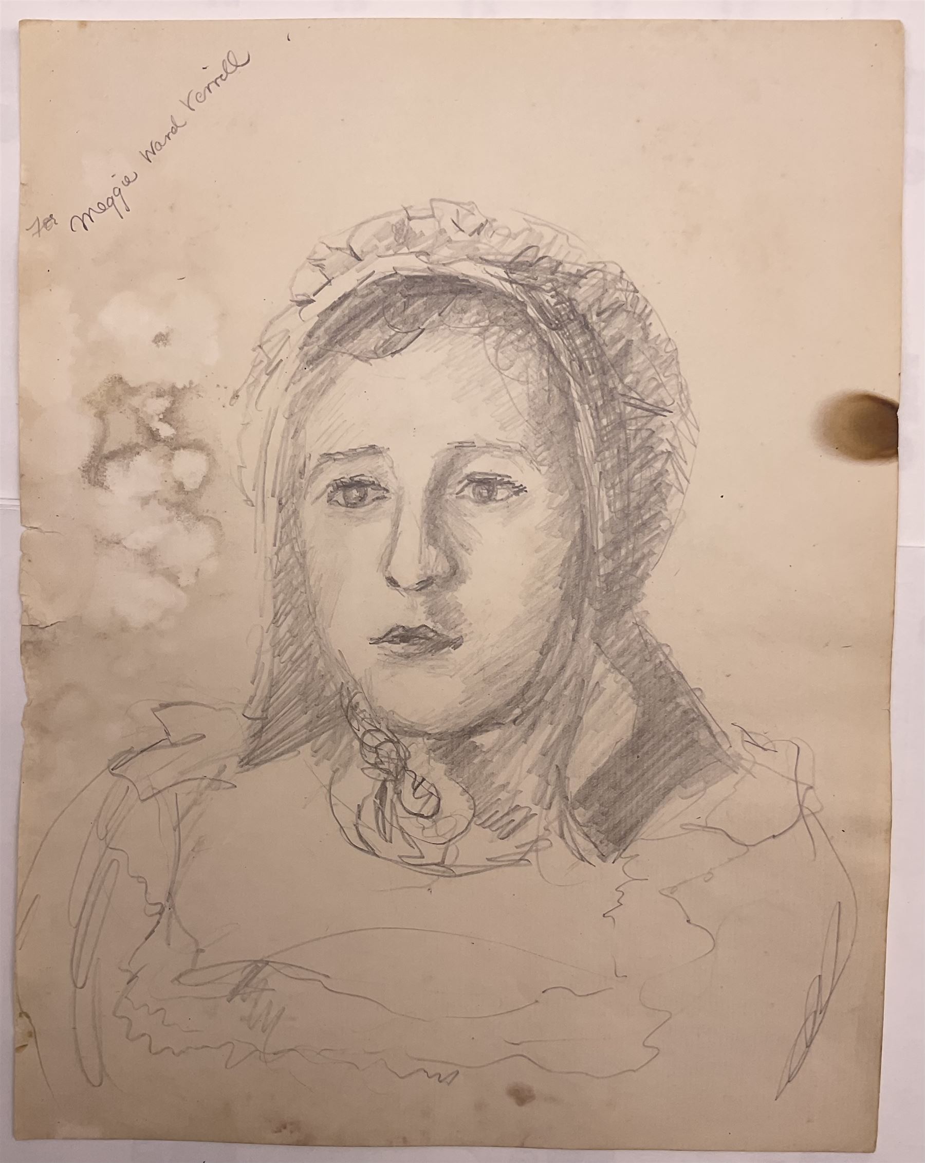 Attrib. Harold Knight (Staithes Group 1874-1961): 'Maggie Ward Verrill' 'Mrs Hannah Ward' et al., six pencil sketches unsigned some titled 26cm x 20cm (6) (unframed) 
Provenance: Hannah Ward was the vendor's great great grandmother and Margaret Verrill, Hannah's daughter. The Ward/Verrill families who lived in Gun Gutter and Church Street Staithes, had connections with Harold Knight. Hannah who owned three or four cobles and several properties in Staithes probably features in several of Knight's paintings.