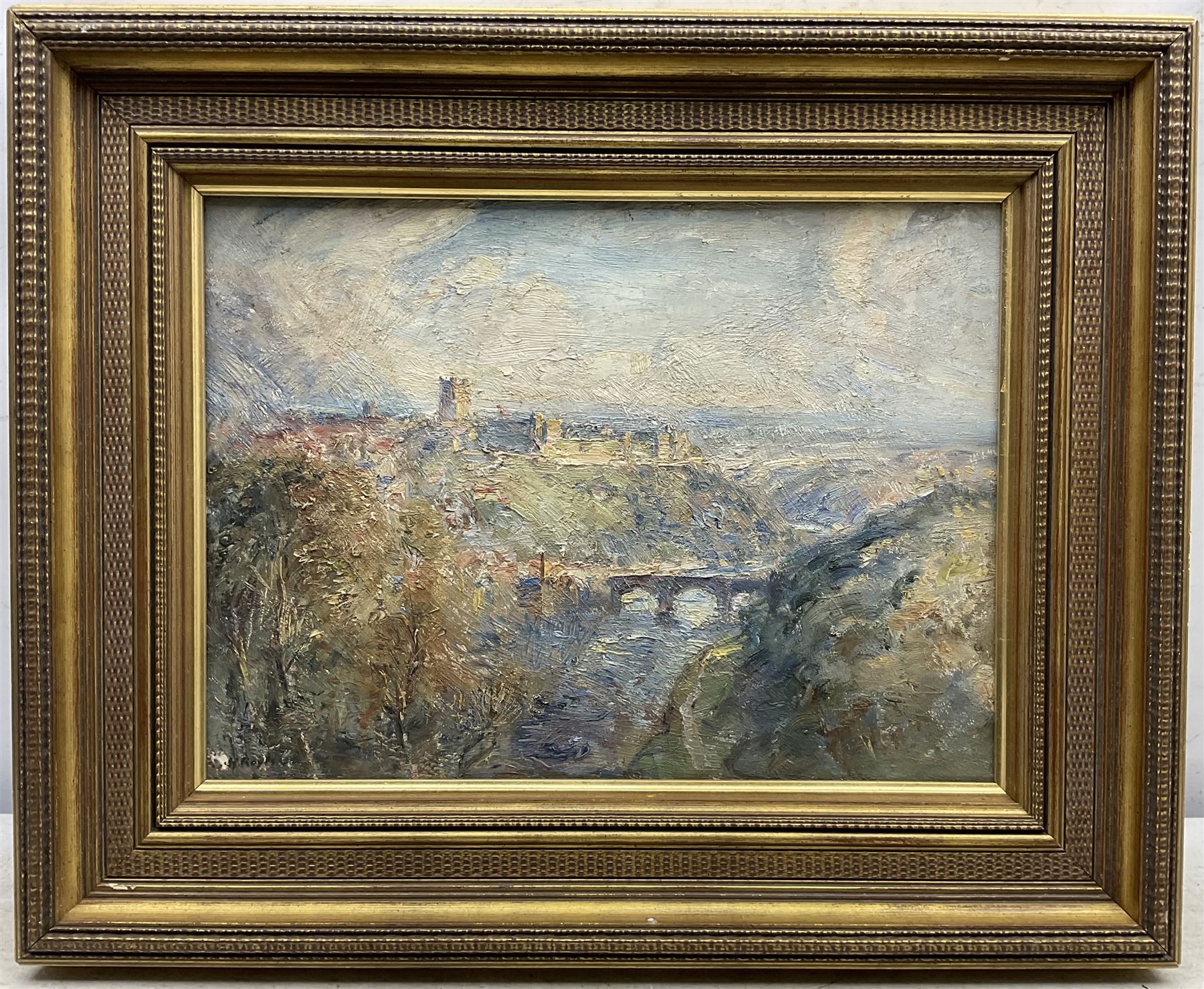 Herbert F Royle (British 1870-1958): Richmond from the West, oil on board signed 29cm x 39cm