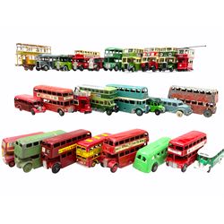 Various makers - thirty-two die-cast and tin-plate models of buses by EFE, Persaud, Oxford, Days Gone, Ertl etc including single deck, double deck and trolley buses; predominantly modern but some older and re-painted; all unboxed (32)