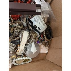 Large collection of costume jewellery, including necklaces, bracelets, rings, earrings and wristwatches