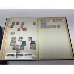 Great British, Commonwealth and World stamps, including South Africa, Malta, Falkland Islands, Gambia, Hong Kong, Grenada, Nyasaland, Somaliland, Antigua etc, housed in six albums or stockbooks